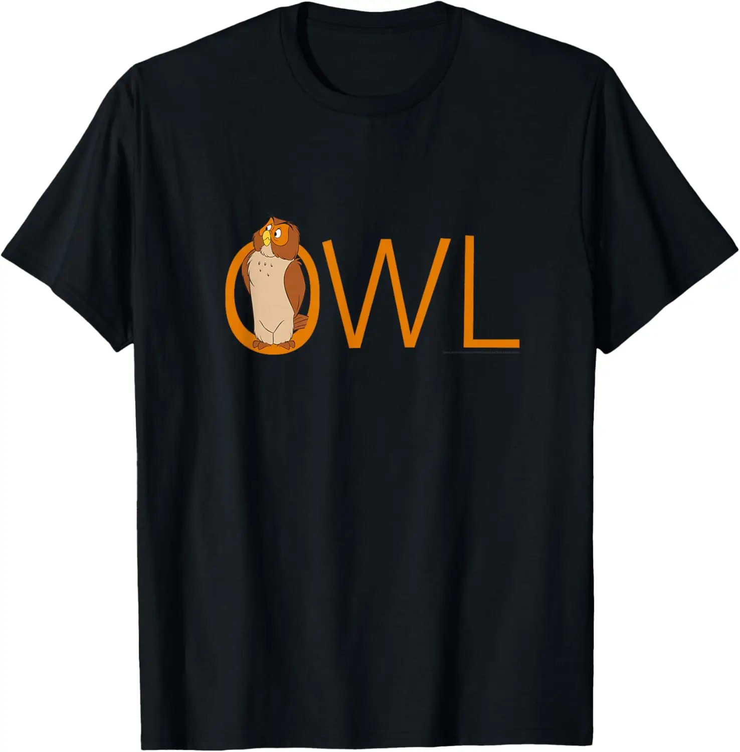 Winnie The Pooh Owl Classic Lettering T-Shirt Summer Short-Sleeved Breathable Sweat-Wicking Versatile Fashion T-Shirt For