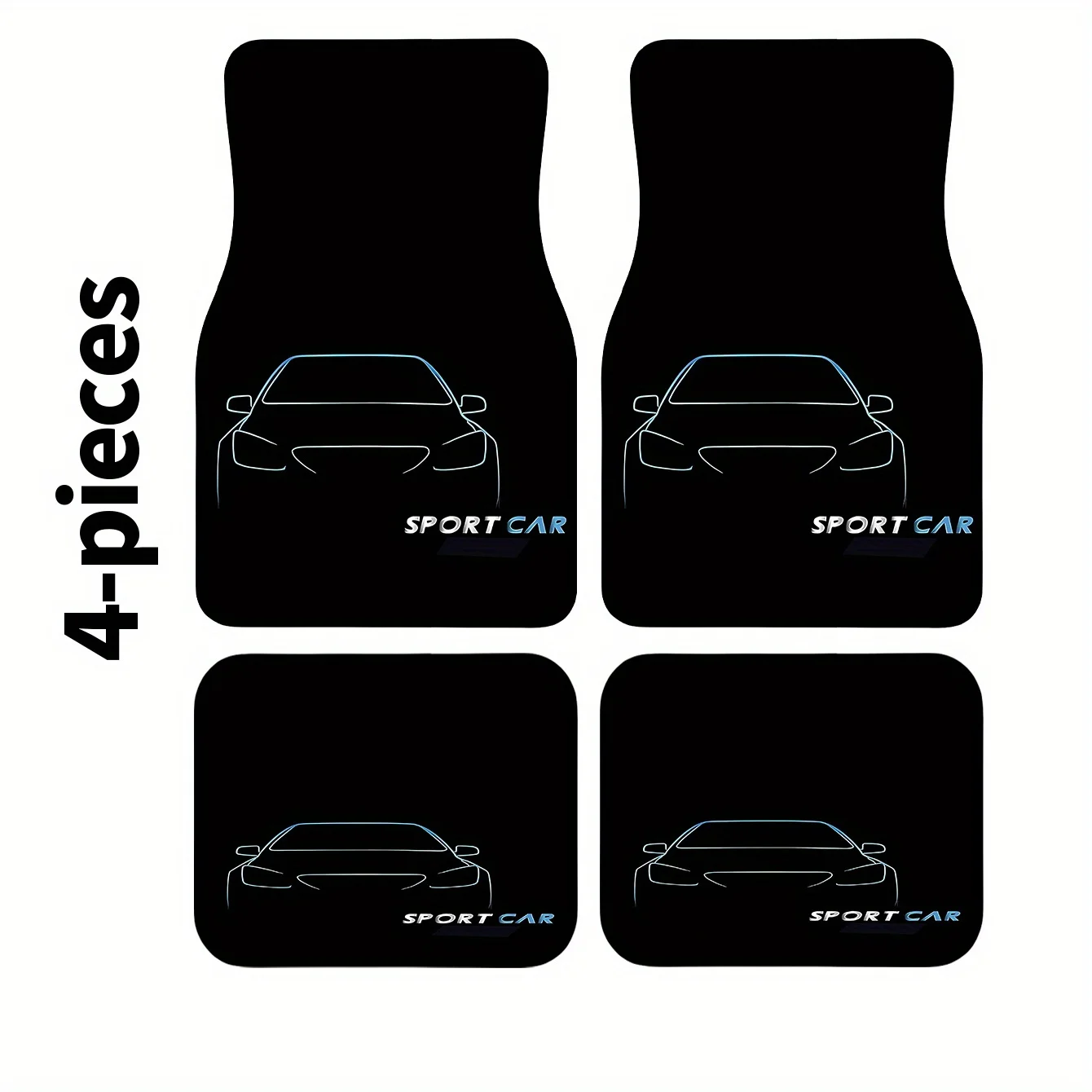 

4pcs Fit Car Mats Compatible For SUV & Sedan - Heavy-Duty Sports Car Contour Design, Full Front/Rear Coverage, Washable All-Weat