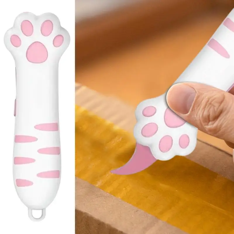 Retractable Box Opener Telescopic Craft Cutter Portable Cat Paw Envelope Slitter Cute Tool For Women Girls