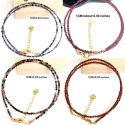 Natural Gemstones 2mm Cutting Angle beads Necklace Tourmaline quartz garnet zircon Bracelet Choker Men Female Jewelry Party Gift