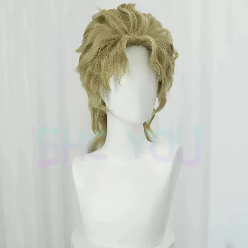 Дио Брандо Косплей Джоджо Невероятные Приключения Косплей Мужской Короткий Золотой Парик Косплей Аниме Косплей Парик Термостойкие Синтетические Парики