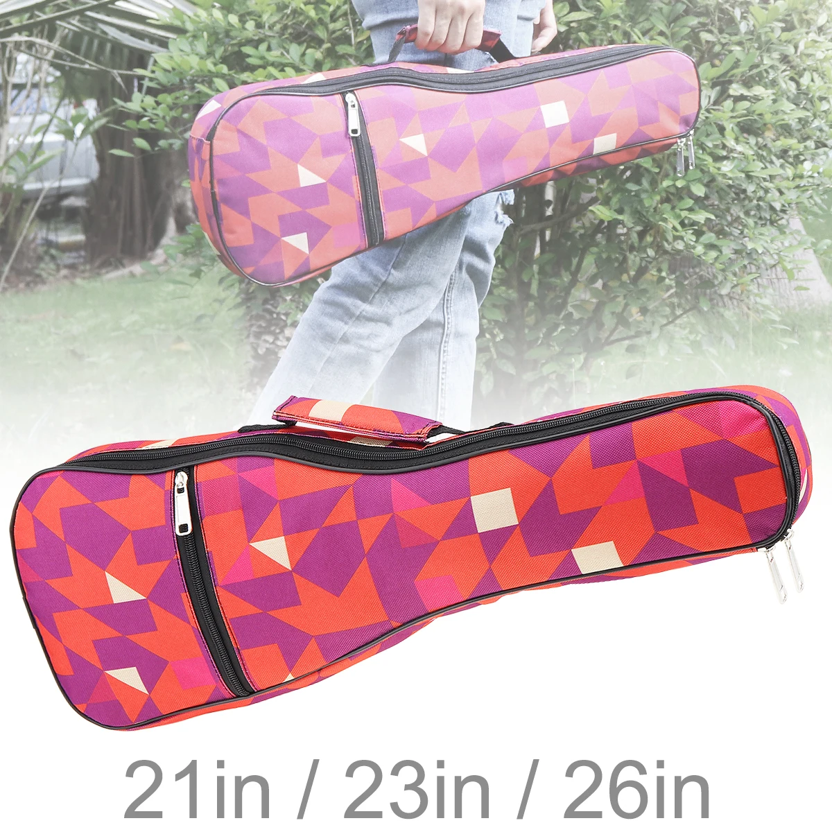 1 Piece 21 / 23 / 26 Inch Portable Colorful Ukulele Bag 10mm Sponge Soft Case Gig Ukulele Mini Guitar Waterproof Backpack