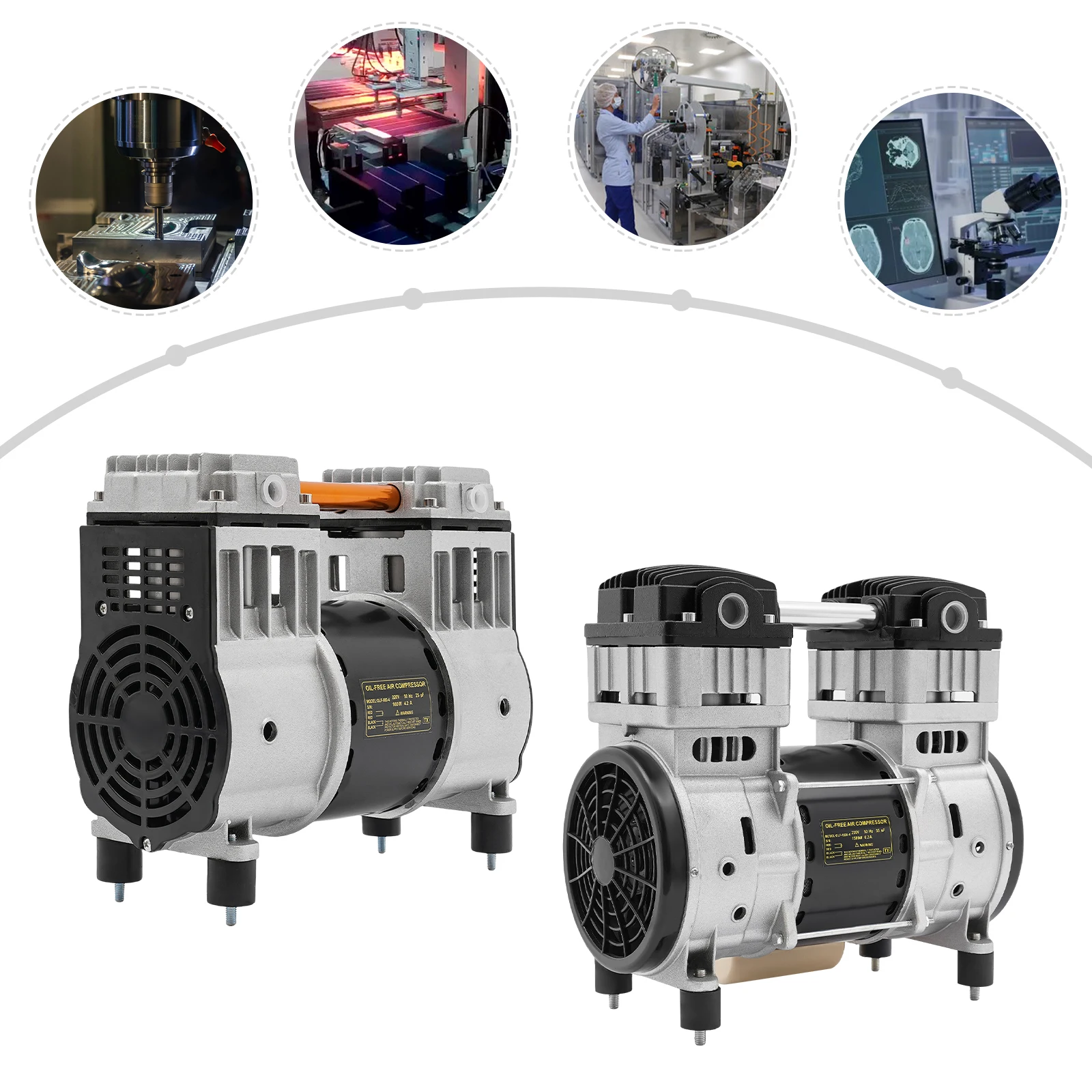 Luftkompressor-Pumpenkopf 980W/1500W Reinkupfermotor 220V 140L/Min Pumpenkopf mit Schalldämpfern für Industrie- und Heimgebrauch – Detail 10