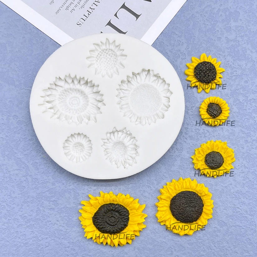 Daisy Sunflower Flower Silicone Sugarcraft Mold Resin Tools Chocolate Cupcake Baking Fondant Cake Decorating Tools