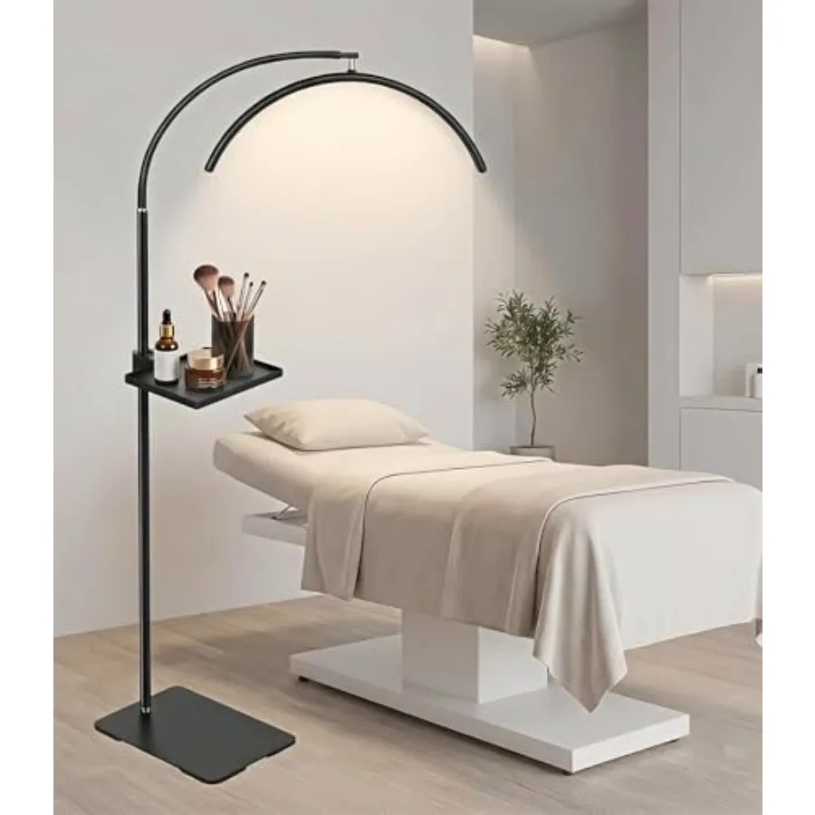 

Half Moon LED Floor Light with Tool Tray for Lash Techs, Eyelash Extensions, Estheticians, Skincare, Nail Art, Tattoo Artists,