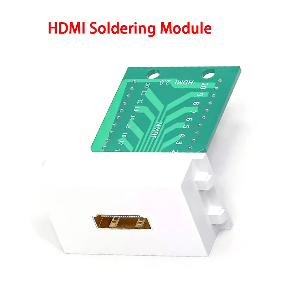 1 pcs Connector Gold-plated Repair Plug DIY Standard HDMI 2.0 Solderless Module Female Jack Soldering Module Wiring Terminals