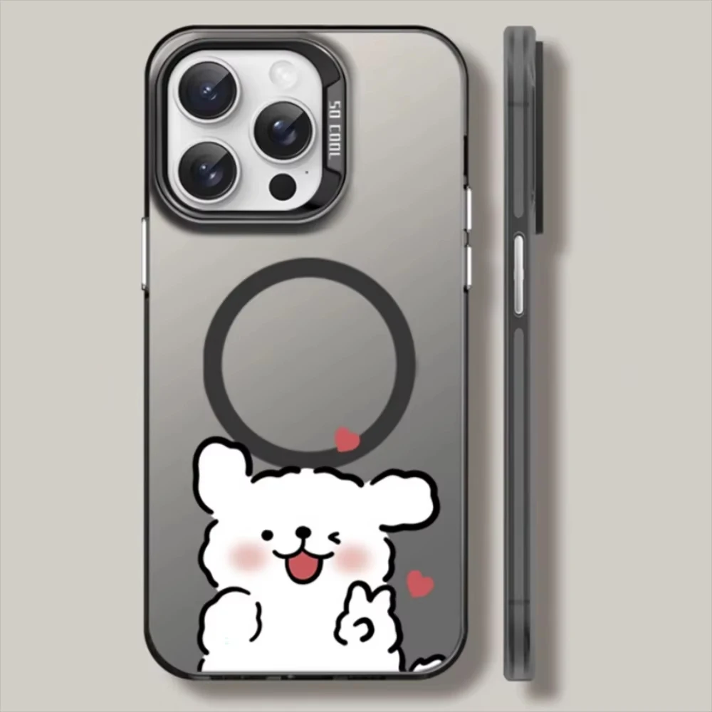 كارتون جميل جرو زوجين ل Magsafe حافظة هاتف مغناطيسية آيفون 17 الهواء 16 برو ماكس 15 14 زائد 13 12 11 برو الغطاء الخلفي #3