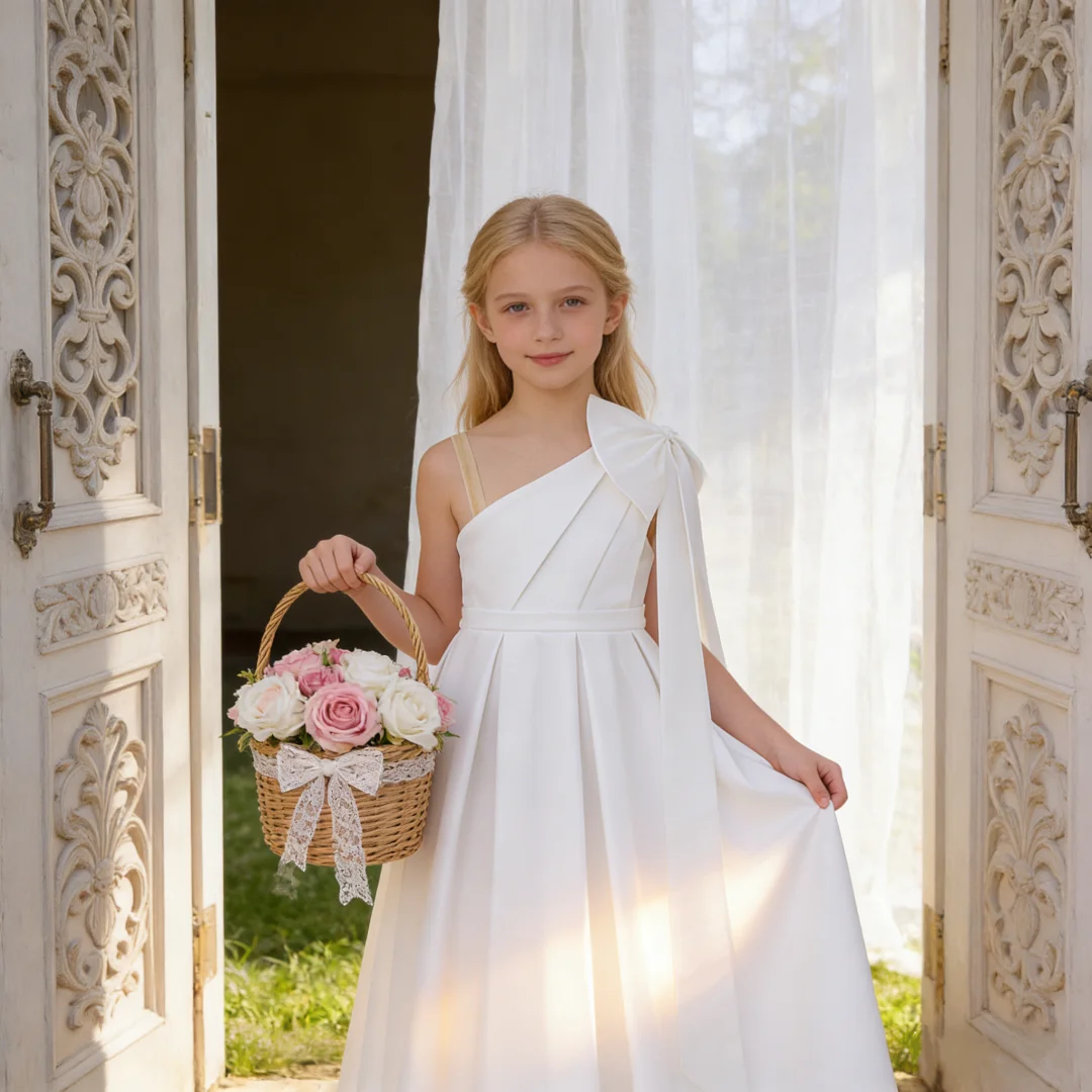 

Небесно-голубое платье принцессы с большим бантом, элитное платье для девочек, подарок на день рождения, подходящее для танцев на день рождения