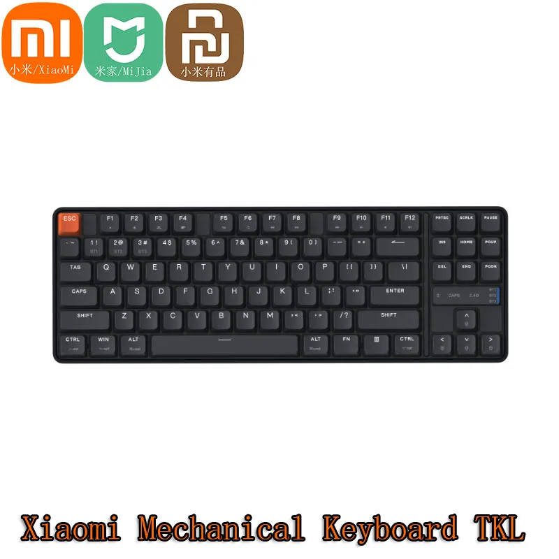 

Xiaomi Mijia механическая клавиатура TKL Bluetooth Беспроводная Проводная 2,4 ГГц 87 клавиш 3 режима для игрового офиса, Поддержка Windows & MacOS