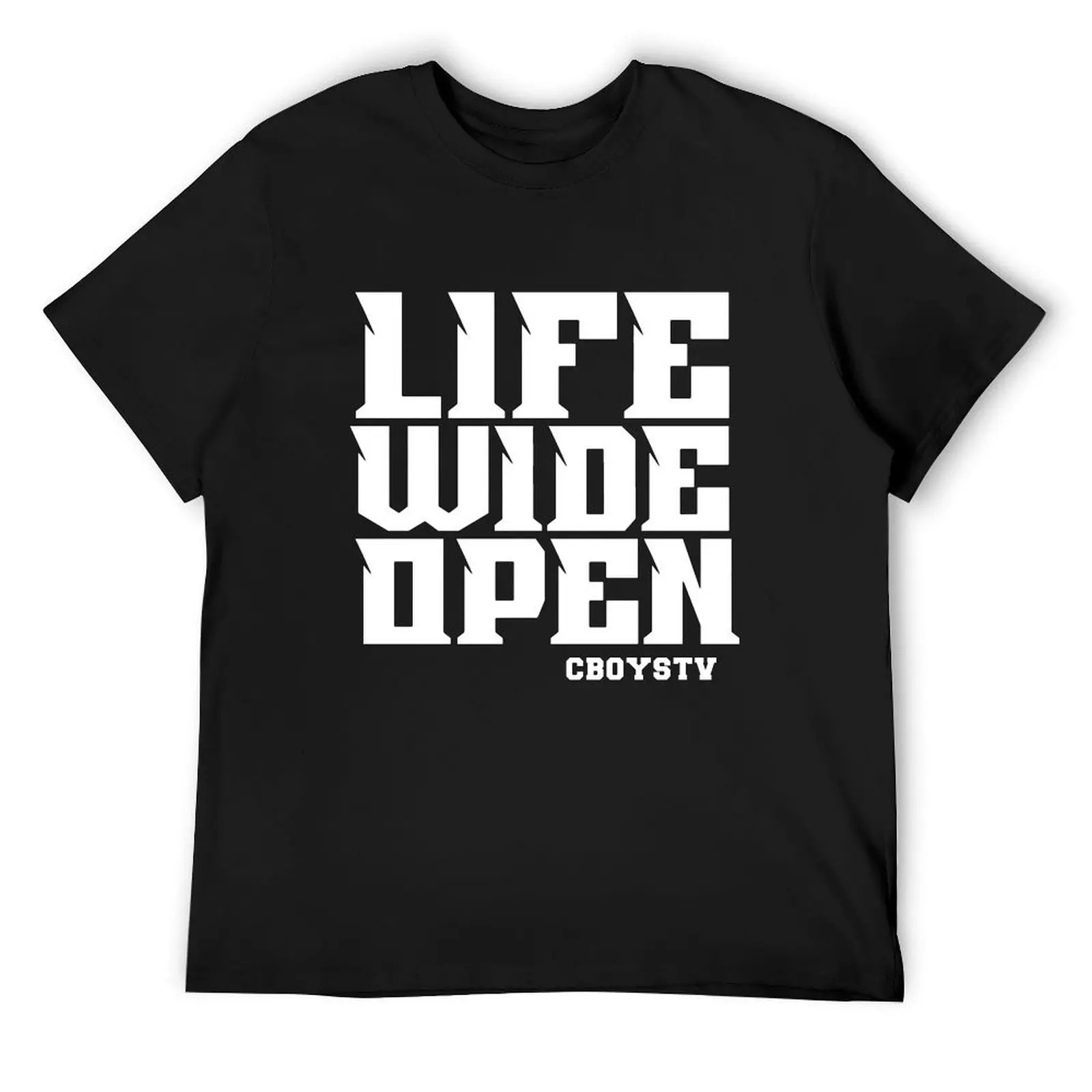 Cboystv Merch Life Wide Open T-Shirt essential t shirt oversized graphic tee Short sleeve tee plus size clothes men t shirt