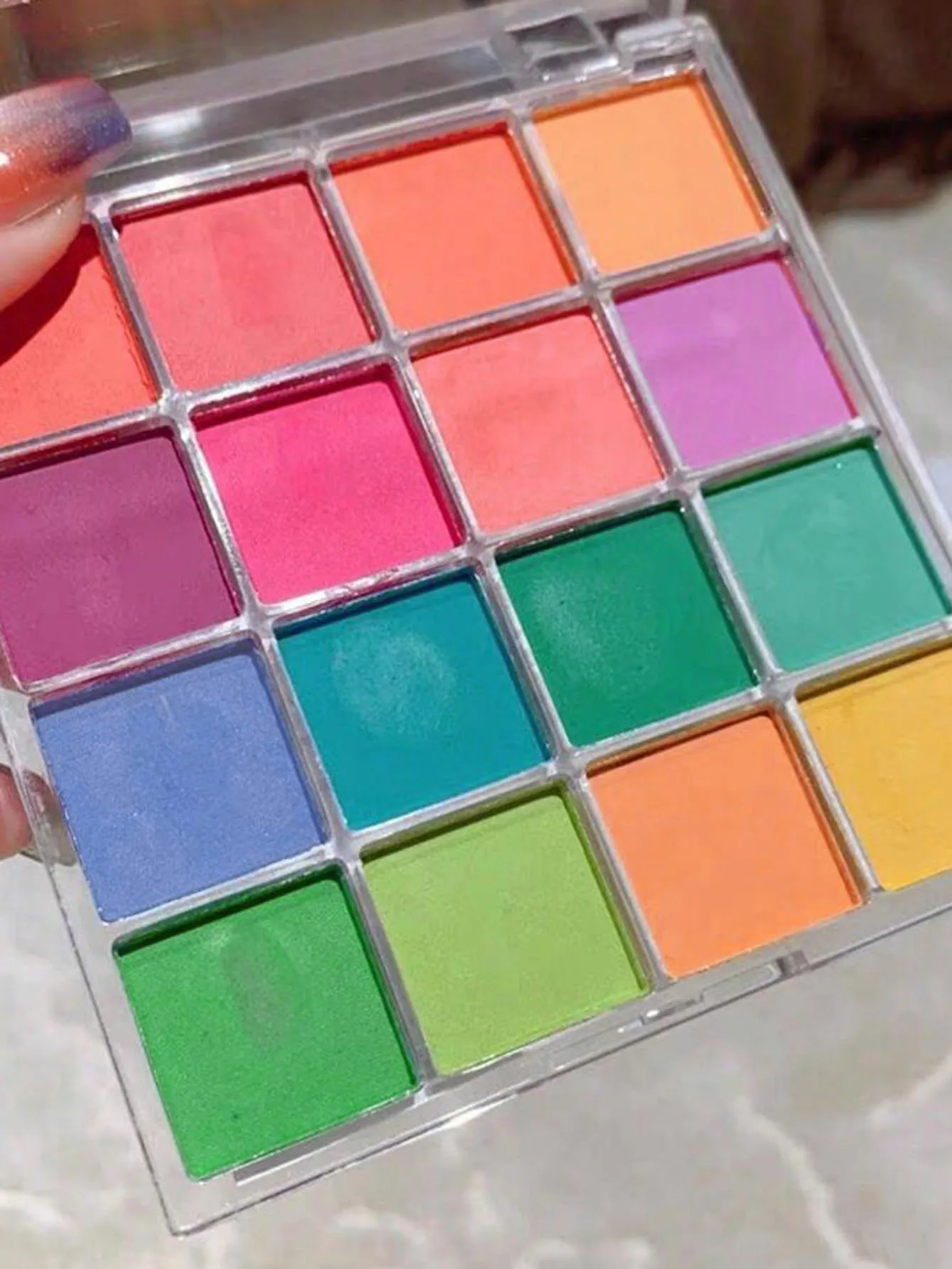 16 สี Solid Gradient ผงเล็บอายแชโดว์ Pearlescent SHELL Pigment ฝุ่นสําหรับแต่งหน้าสาวเผ็ด YK2 Rubbing Powder * 1