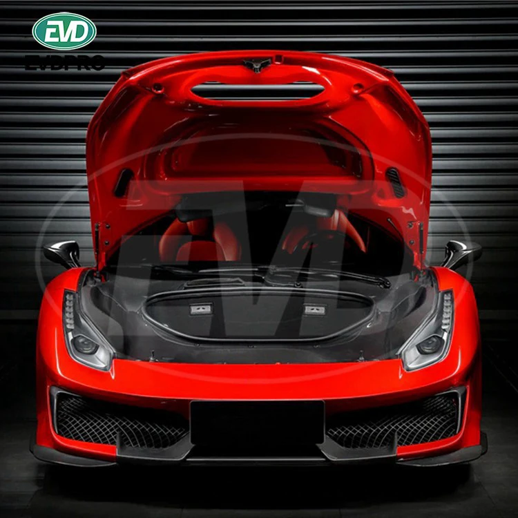 For Ferrari 488 Gtb Spider 2015-2020 Pista Style Carbon Fiber Front Trunk Tub