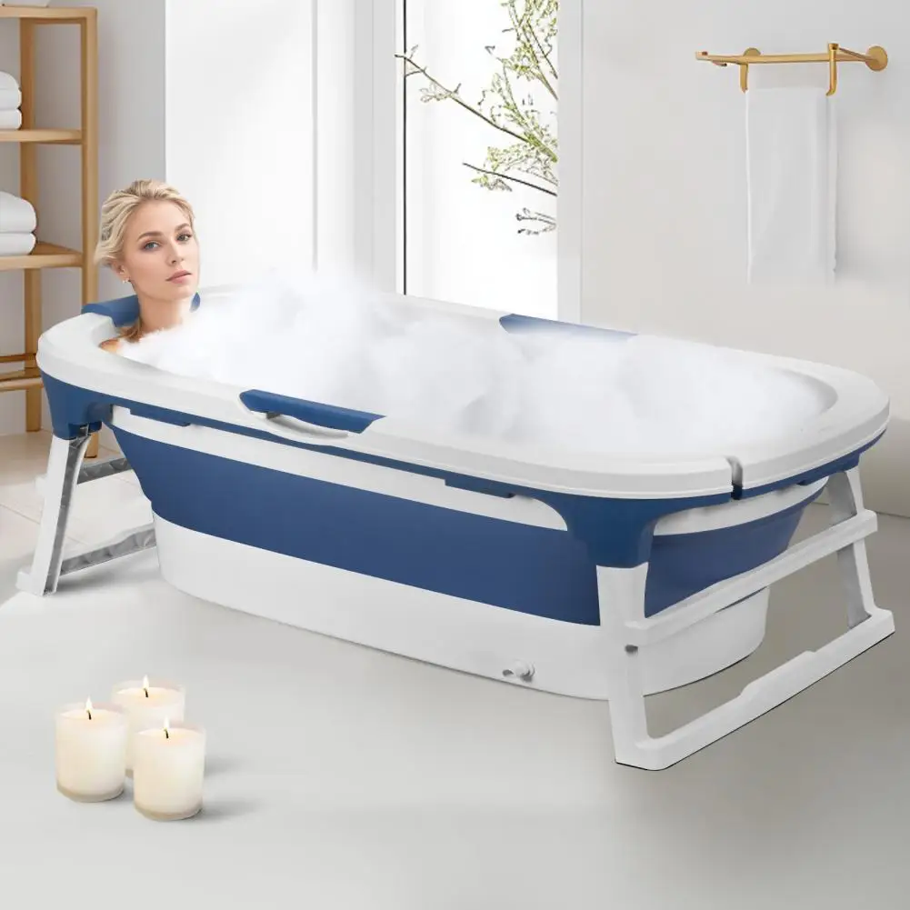 

55inch Foldable Bathtub,Portable Bathtub for Adult,Large Collapsible Tub with Handle,Freestanding Surround Collapsible Bathtub