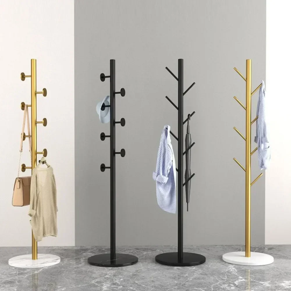 Standing Coat Metal Rack Tree Purse Light Luxury Rack Nordic Style Save Space Floor Standing Multiple Hooks Clothes Rack Stand