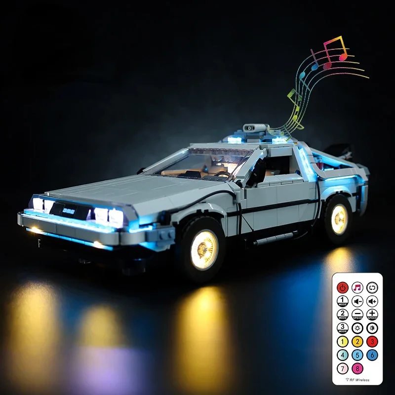 No Bricks Led Light Kit for Delorean Back To The Future Time Machine 10300