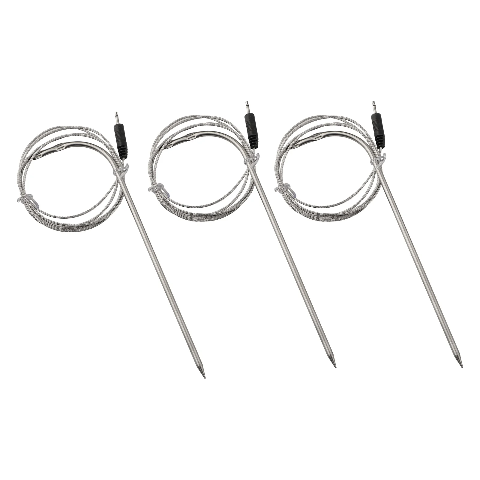 3 Pack Replacement For BBQ Thermometer Probes with DC2 5 Connector for Accurate Temperature Measurement in Grilling