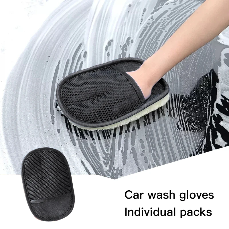 Soft Wool High-density Scratch Free Polishing Car Wash Gloves For Mitsubishi Outlander I200 Pajero Eclipse ASX Lancer Space Deli