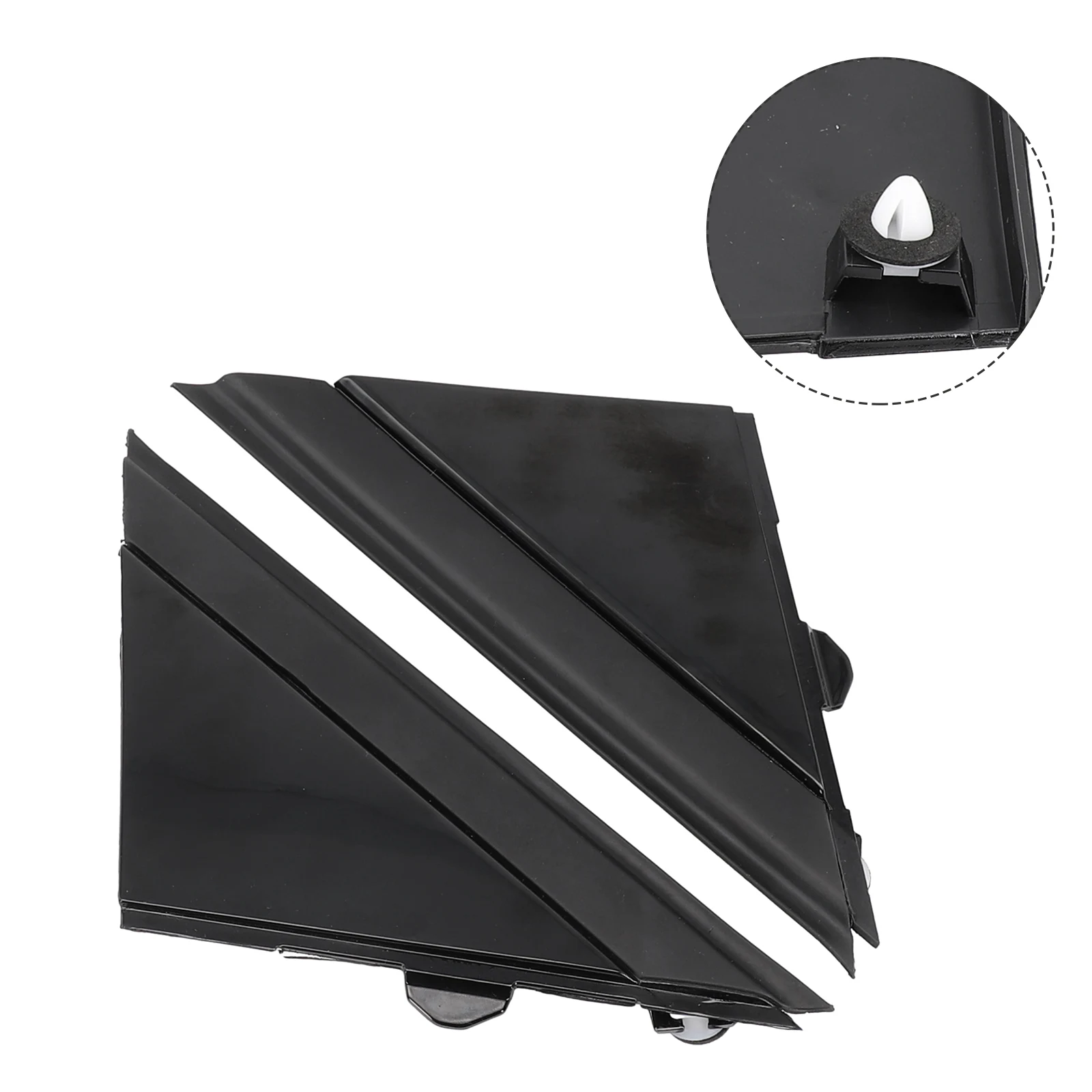 1 Paar linke + rechte Türspiegel-Flaggen-Abdeckungsleisten, Frontscheibe, A-Säule, Dreieck für FIAT 500 2012–19, glänzendes Schwarz, 1SH17KX7AA