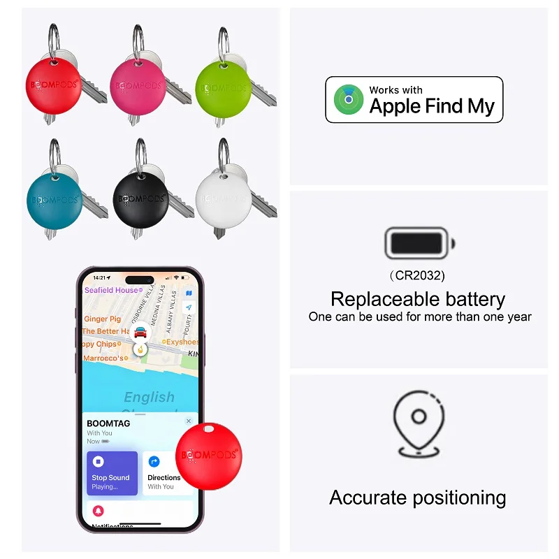 Smart Airtag Bluetooth Mini GPS Tracker Works With Apple Find My Anti-lost Device for Key,Wallet,Luggage,Pet Finder Only For IOS