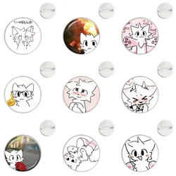 New Boykisser Cat Meme Glass Dome Brooches Shirt Lapel Bag Clothes Hat Badge Cartoon Pins Gift