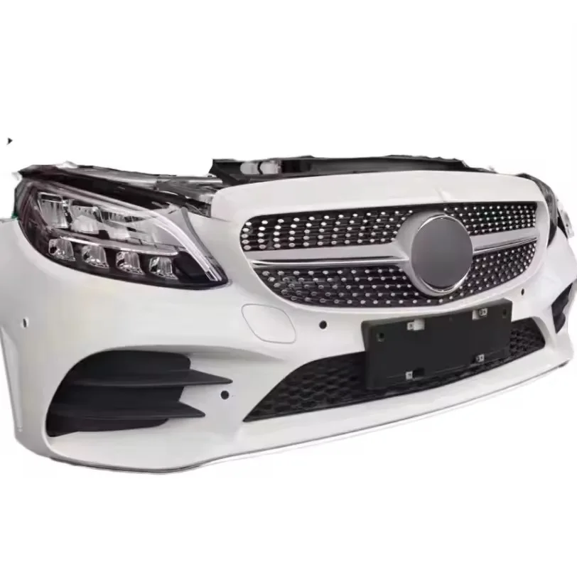 For -C-Class Front Bumper Assembly W205 Front Mouth for C180/300/43AMG/C63S Quality ABS Material Rear Position
