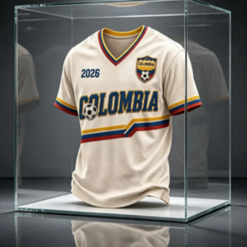 New 3D Print Letter Graphic Quick Dry Sports Fan Short Sleeve Athletic COLOMBIA  Football  Jersey Comfy Family Matching Tops