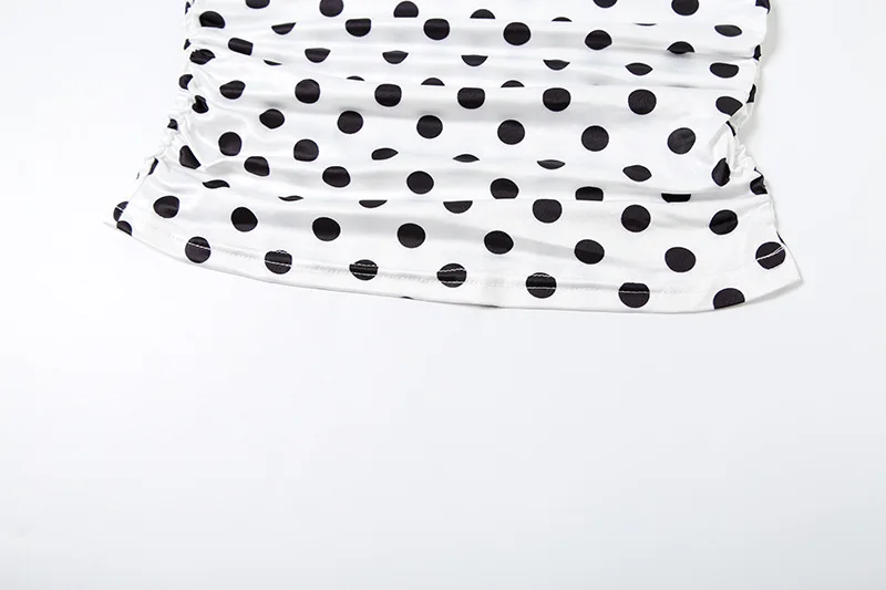 Damen-Top mit V-Ausschnitt, offenem Rücken, Schnürung, Polka-Dot-Muster, figurbetont, Tank-Top-Stil, Y2K-Sommermode, Alltags-Streetwear, Basic-Oberteil. – Detail 24