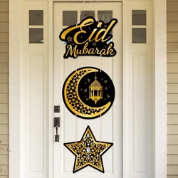 Eid Mubarak Door Hanging Flag Ramadan Kareem Decoration 2025 Decoration DIY Ramadan Party Supplies Islamic Home Decoration Card