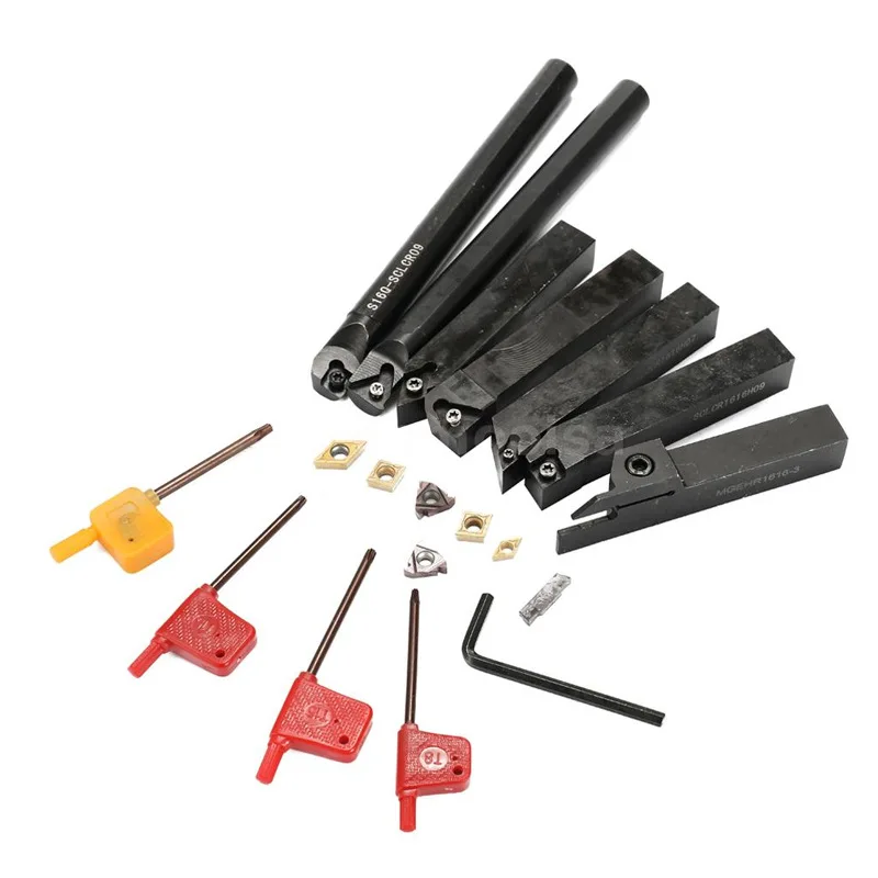 16MM Lathe Tool Rod 7-piece Combination Set 7PCS Tool Rod+7PCS Tool Grain+7PCS Blade