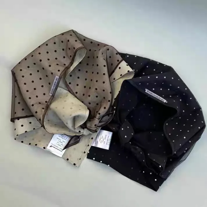 

Двухслойный головной платок в горошек, корейский декоративный длинный прямоугольный тканевый платок, летняя мода для молодых женщин