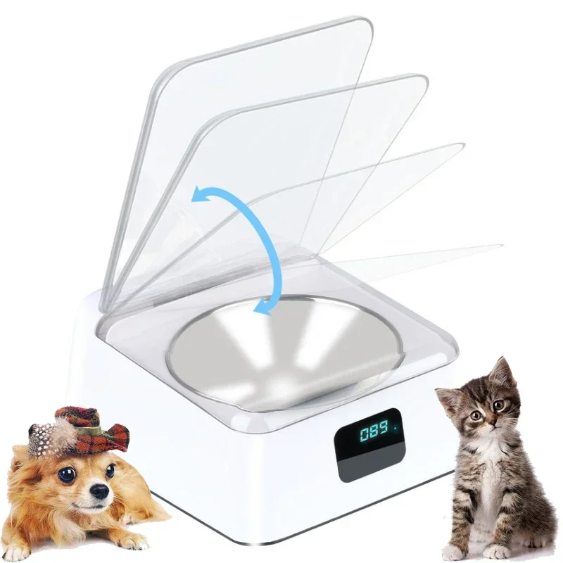 

New Intelligent Automatic Opening Lid Dog Feeder, Automatic Cat Feeder with Infrared Sensor Cover Removable Bowl Battery Powered