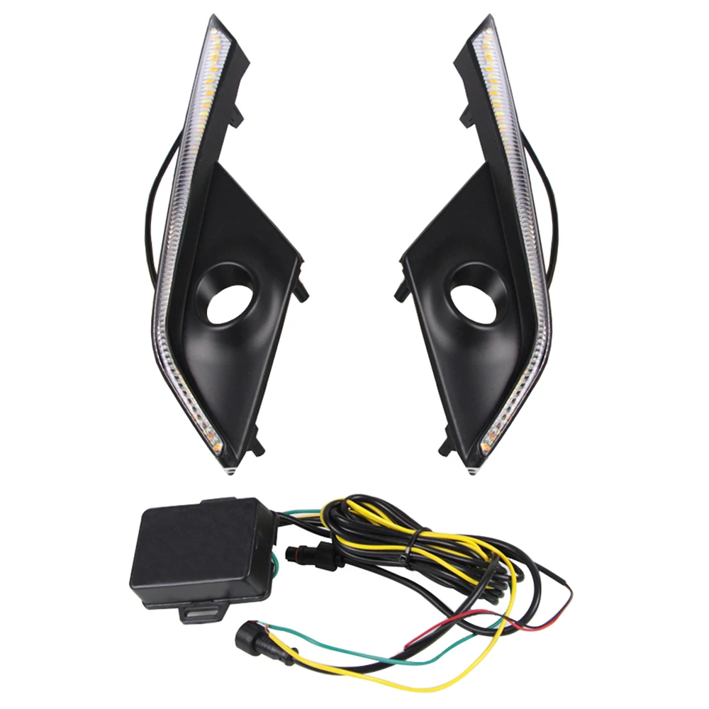 

LED Daytime Running Lights White Driving Light+ Yellow Turn Signal Daytime Running Lights Fit For Mazda CX-3 2016-2017