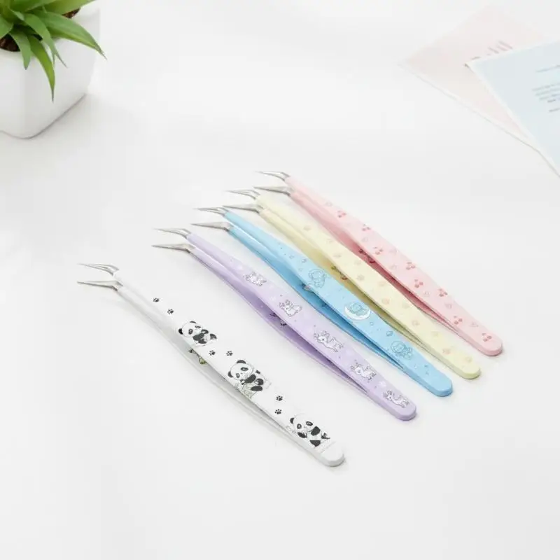 High Precision Stainless Steel Tweezers Curved Anti-static 1Pcs for Sewing Craft Small Button Bead Placement