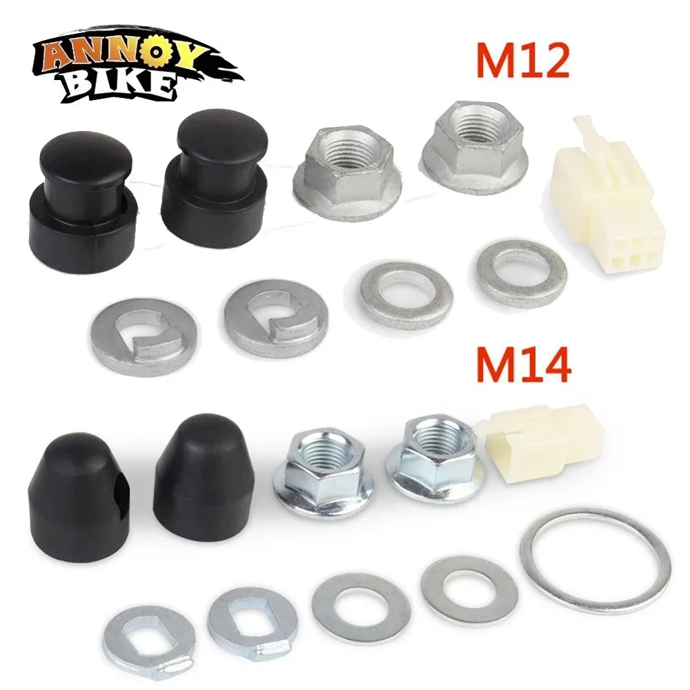 M12 M14 Electric Bicycle Motor Nut Accessories Ebikes Parts Axle Lock Nut Lock Washer Spacer Cover Scooter