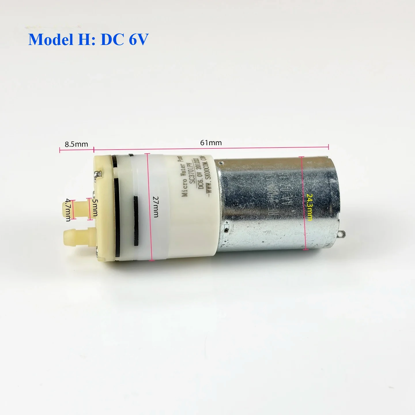1PC Micro 370 Motor Waterpomp DC 6V/12V/14.4V/24V Zelf-aanzuigende membraanwaterpomp Zuigwaterstroomregelpomp voor tank