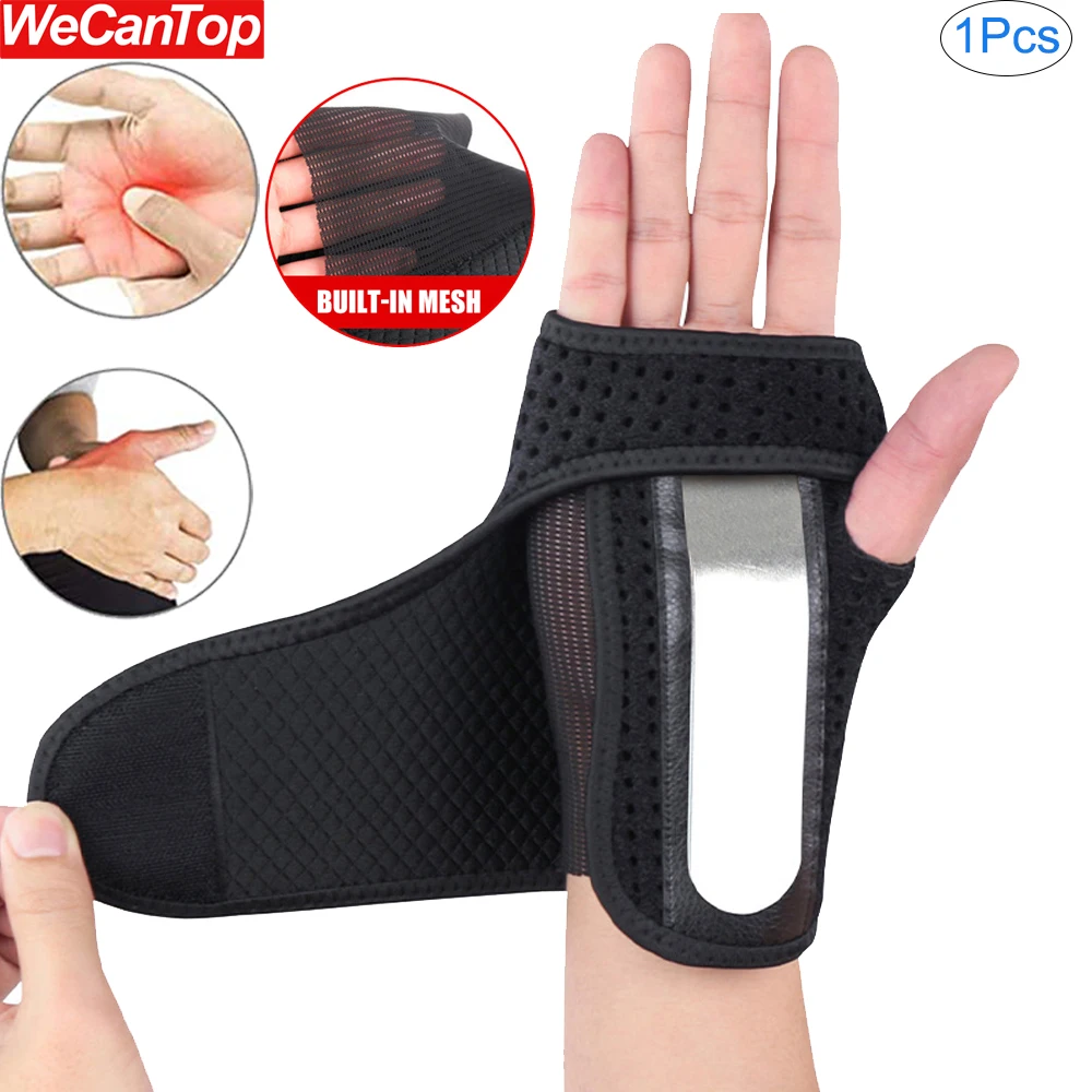 1Pcs Wrist Hand Palm Brace Support with Metal Removable Splint Stabilizer for Tendonitis,Arthritis,Carpal Tunnel Syndrome,Sprain