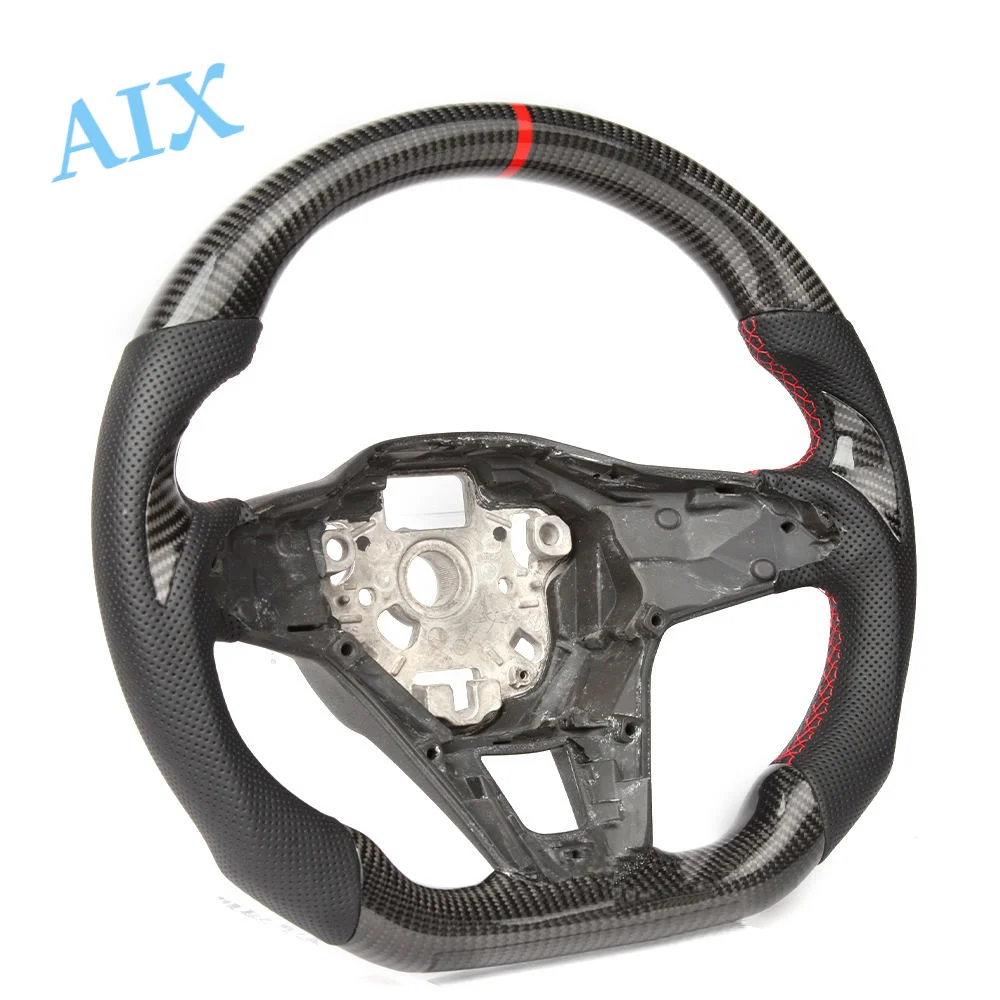 Picture 4: Carbon Fiber & Leather Performance Steering Wheel - Compatible with VW Golf 8 GTI/R Models