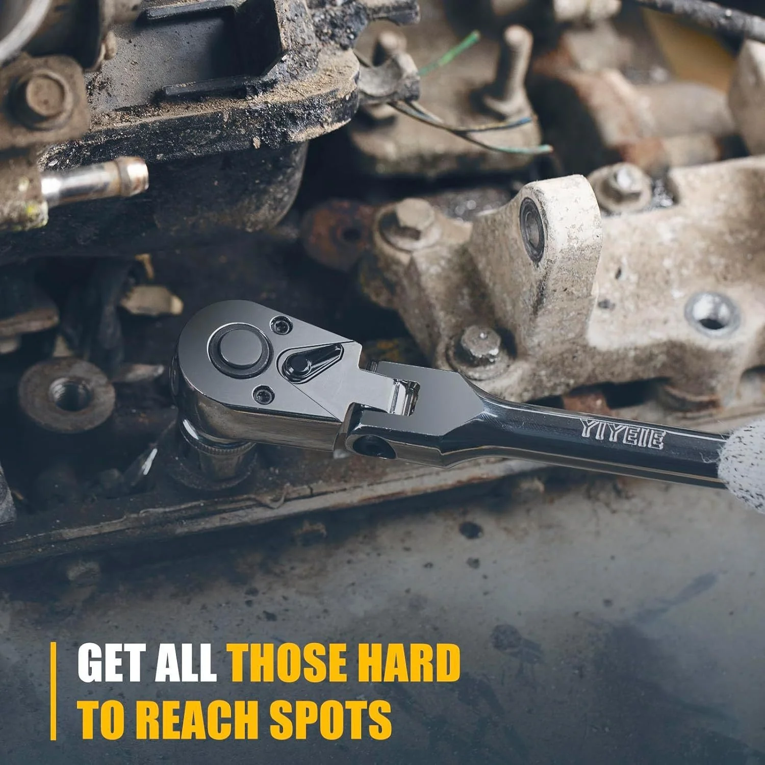 6-Piece Flex Head Ratchet Set, 1/4", 3/8", 1/2" Drive, Swivel Head Ratchet NEW