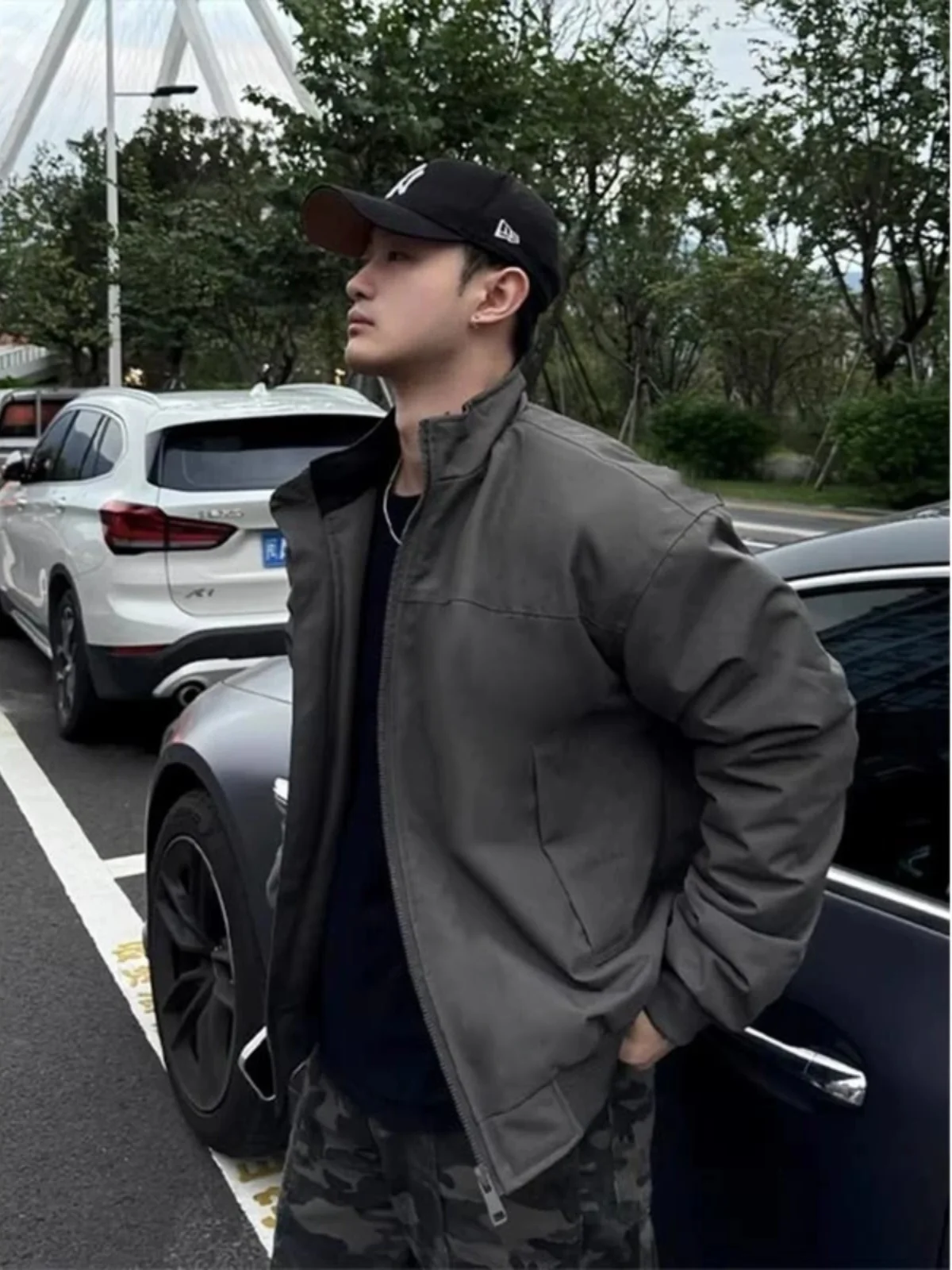 

Мужская куртка Hard Workwear с воротником-стойкой, устойчивая к износу, для весны и осени, модная, для спортивных мероприятий, молодежная, свободного кроя