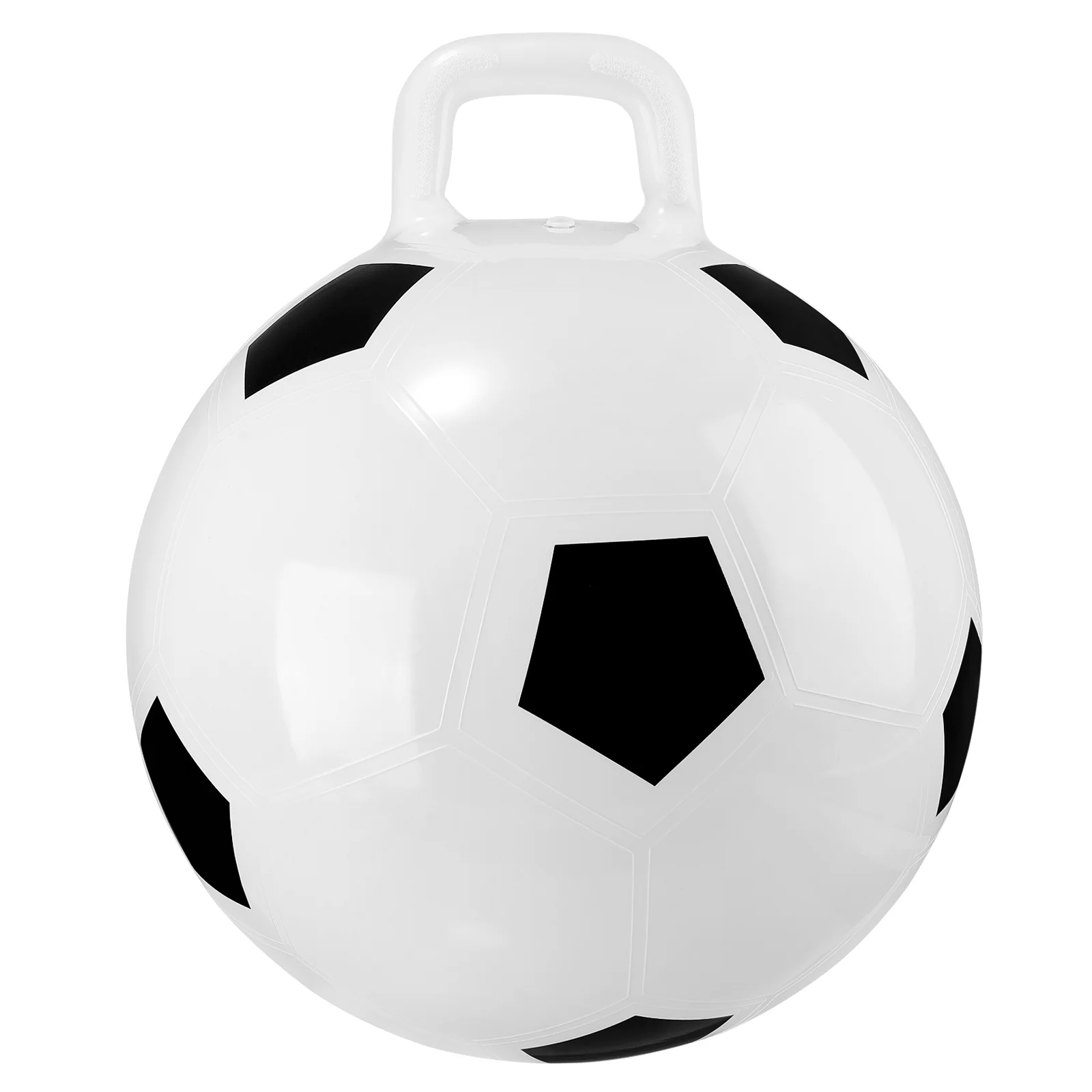 Pelota inflable de fútbol de PVC de 45cm, pelota para saltar, pelota de actividades para interiores y exteriores para niños (blanco, fútbol), 1 ud.