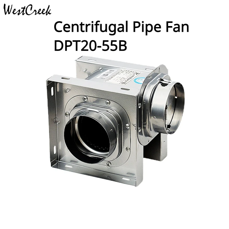 DPT20-55B 220V Small Household Silent Split Stainless Steel Centrifugal Pipe Fan Powerful Exhaust Fan Exhaust Fan Ventilator