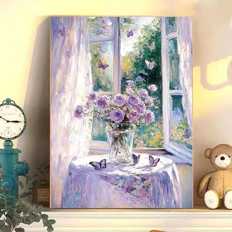 

1-0067 Pathway Through the Fields Oil Painting - European Countryside Art