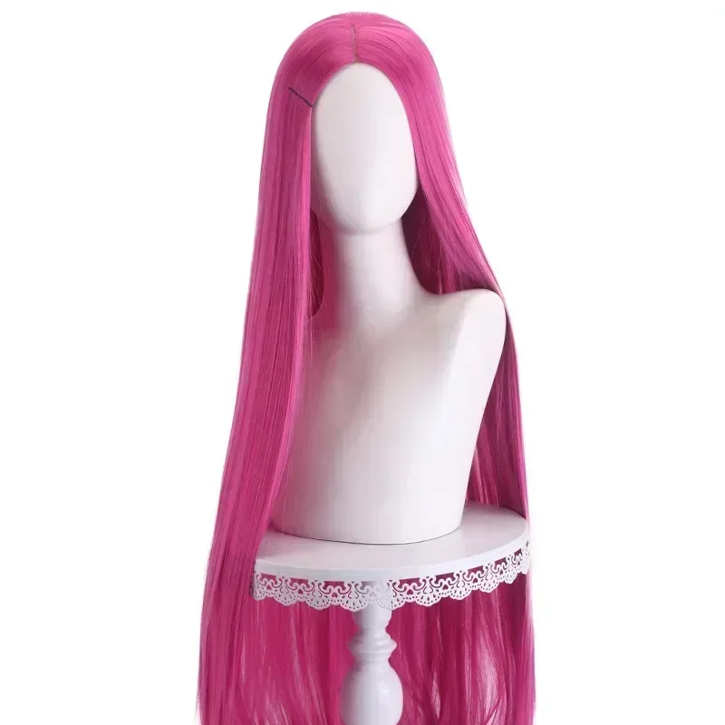 Long Straight Cosplay Wig Centre Parting Central Split Blonde Blue White Purple Black Heat Resistant Synthetic Hair Wigs