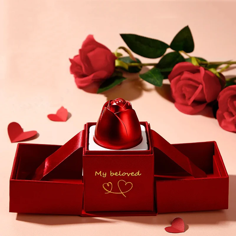 Lifting Rose Gift Box Necklace Ring Display Box For Women Girlfriend Birthday Christmas Valentine Gifts 2023 New In Accessories