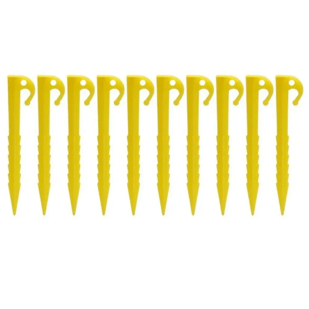 10pcs Plastic Tent Hook Stakes Camping Tents Accessories Beach Sand Ground Pegs Ground Support Nails Peg Screw Bolt