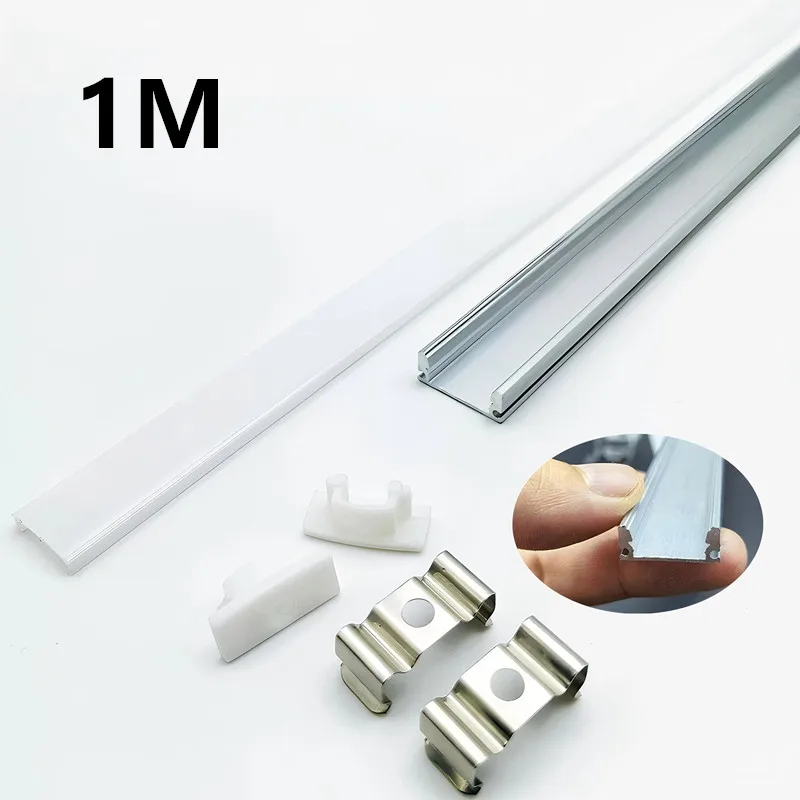1M Led Aluminum Profile Channel Diffuser Holder U/V Shape Black/silver Linear Light Bar Ceiling Wall Corner Lighting COB strip
