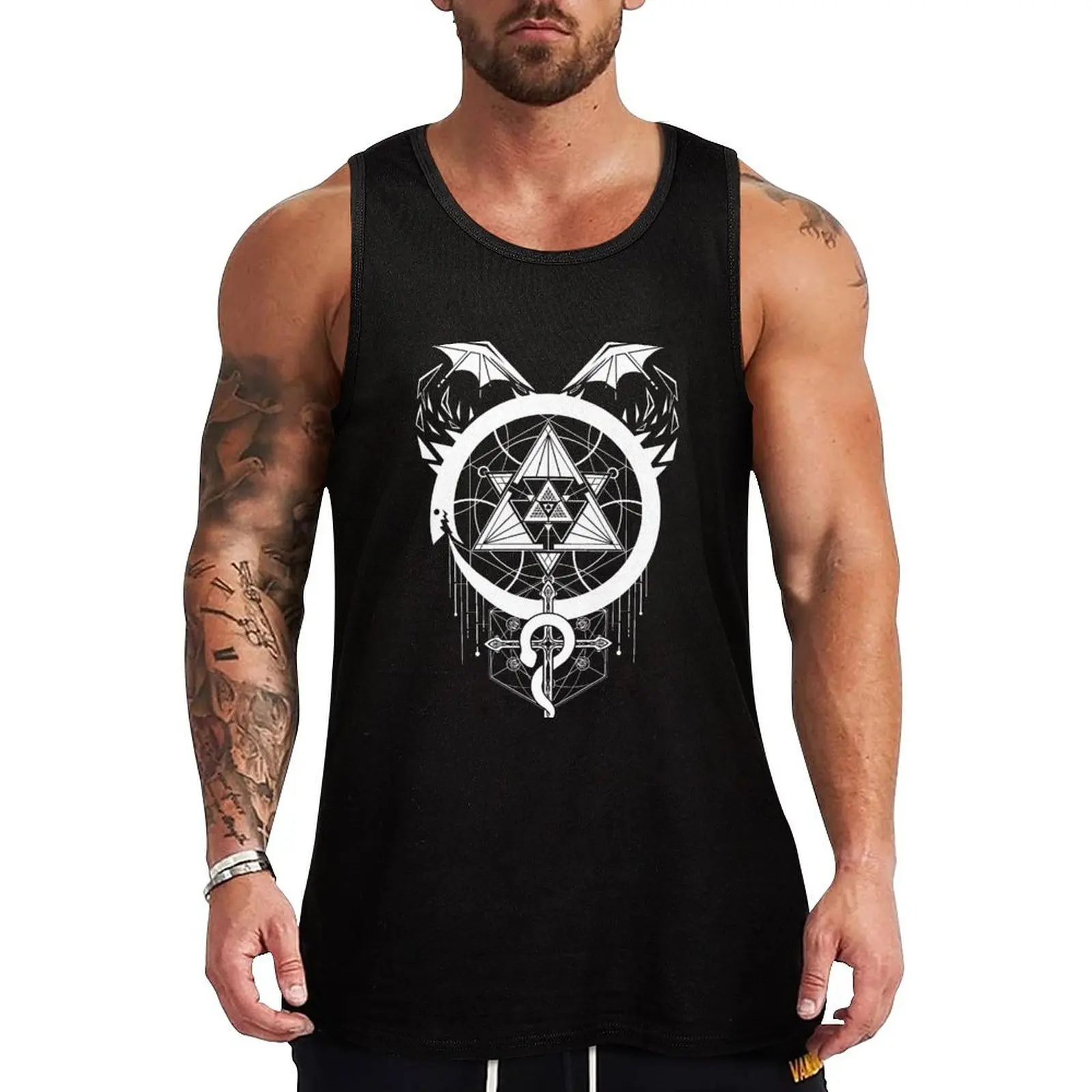White Snakes of Alchemy Tank Top Undershirt Tank Top Cotton Basic Sleeveless Shirt