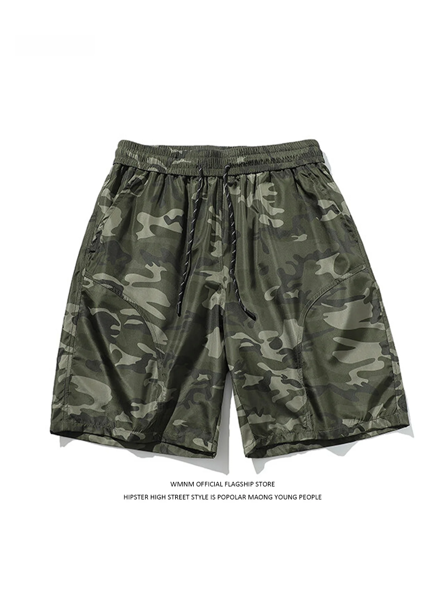 

Мужские камуфляжные шорты из ледяного шелка для пляжа, летняя уличная одежда, дышащие, быстросохнущие, повседневные, прямые брюки длиной до колена