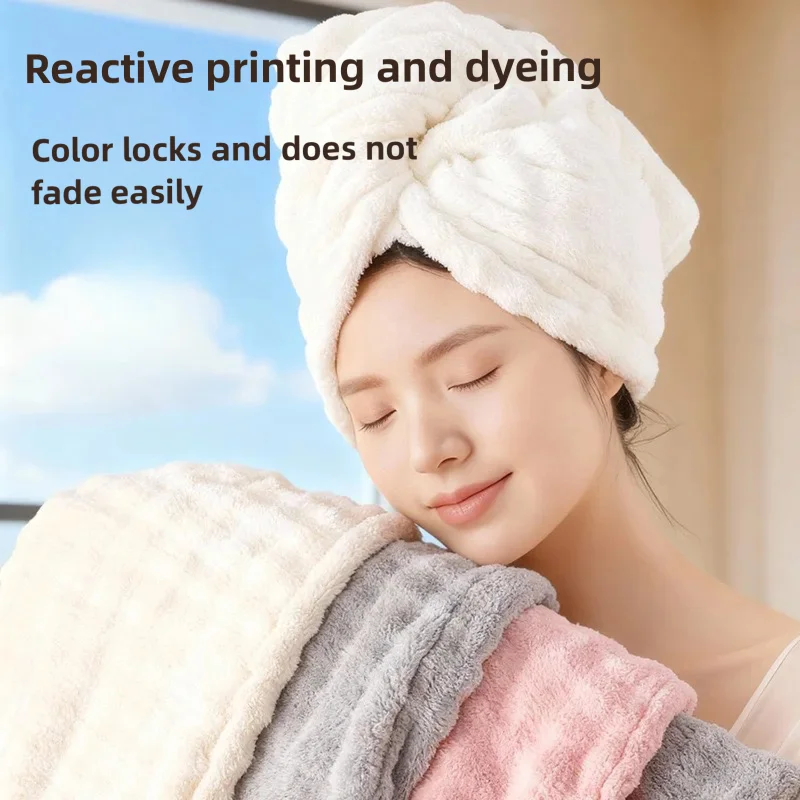 Super Absorbent Hair Drying Towel Thickened Quick Dry Hair Turban Wrap Ultra Soft Microfiber Hair Cap No Shedding