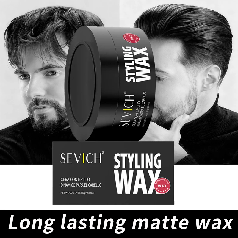 

New Men Hair Clay Wax Natural Strong Hold Modeling Hair Stying Wax Hairstyle Finish Salon Hair Cream Refreshing Hair Mud 80g